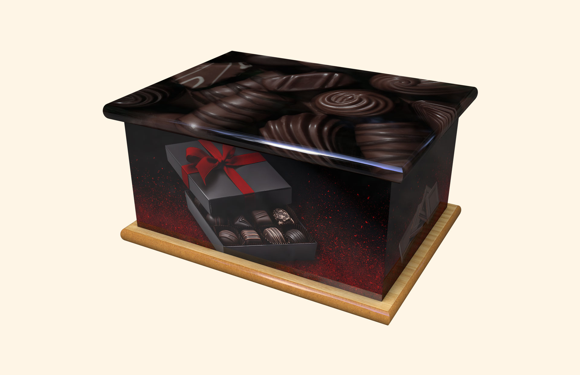 Love Chocolate adult ashes casket